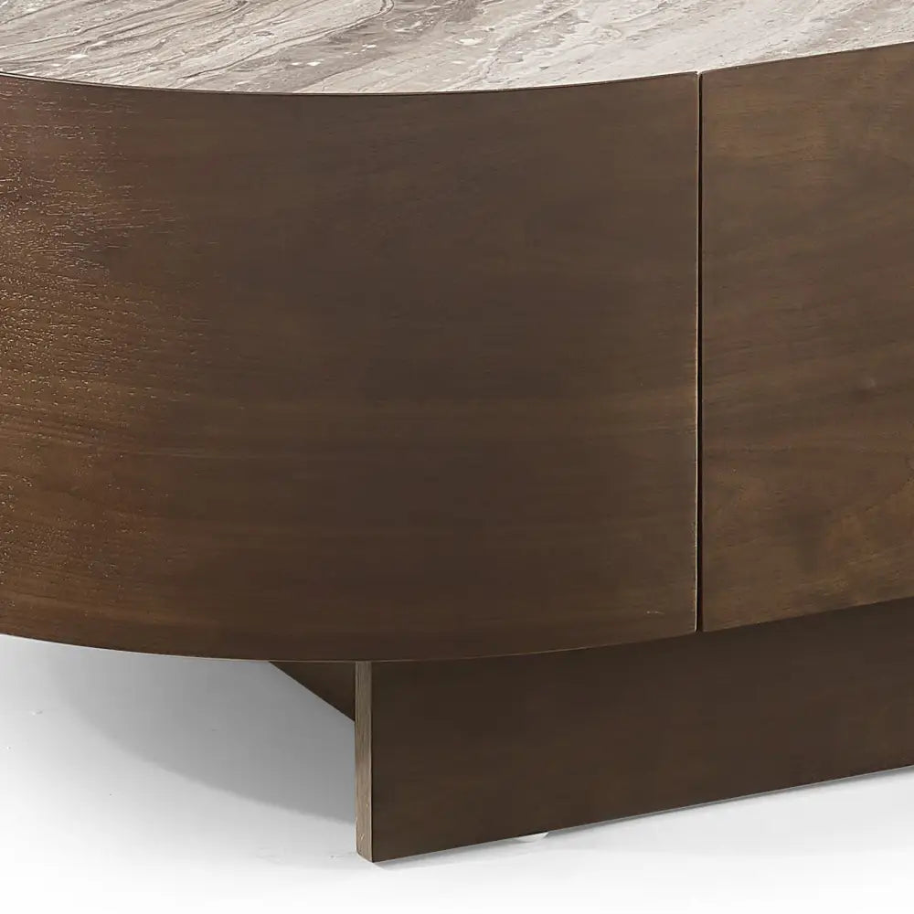 Coffee Table Mdf Board Melamine Interior Ample Storage in Dark Walnut Colour