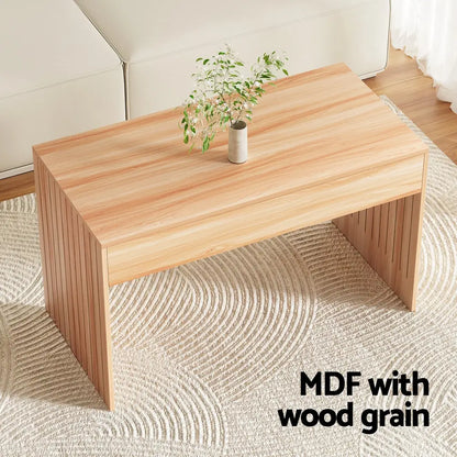 Coffee Table Rectangle Fluted Side 100cm
