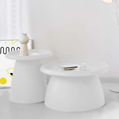 Coffee Table Round 71cm Plastic White