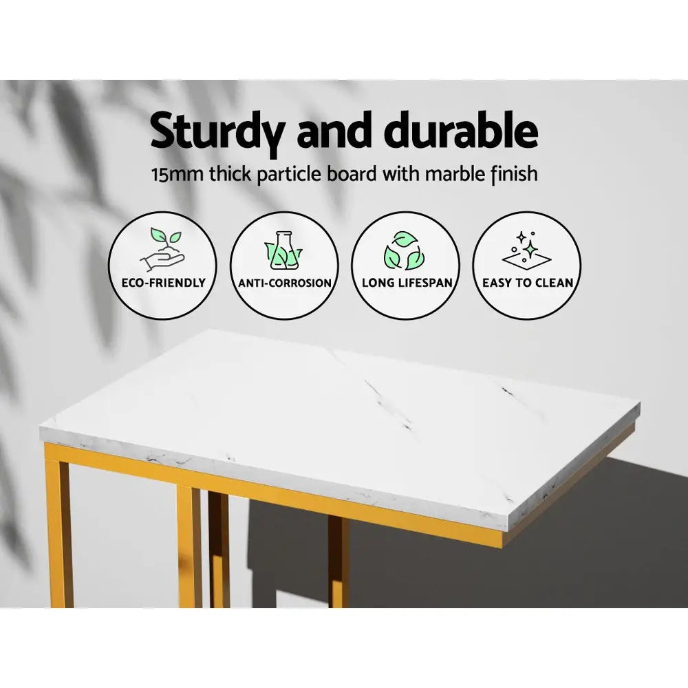 Coffee Table Side Marble Effect Emma