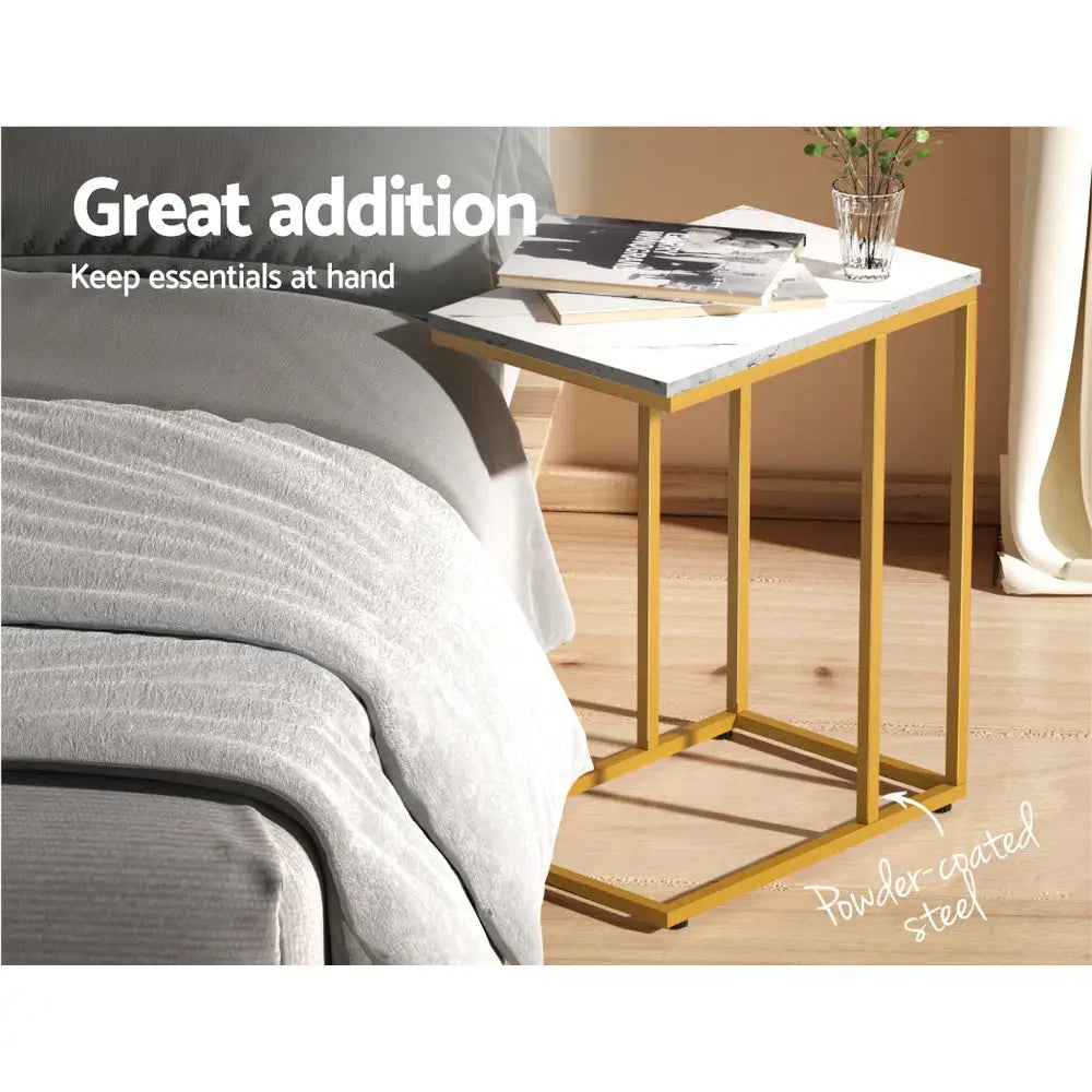 Coffee Table Side Marble Effect Emma
