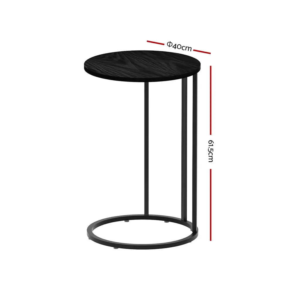 Coffee Table Side Round Black Martha