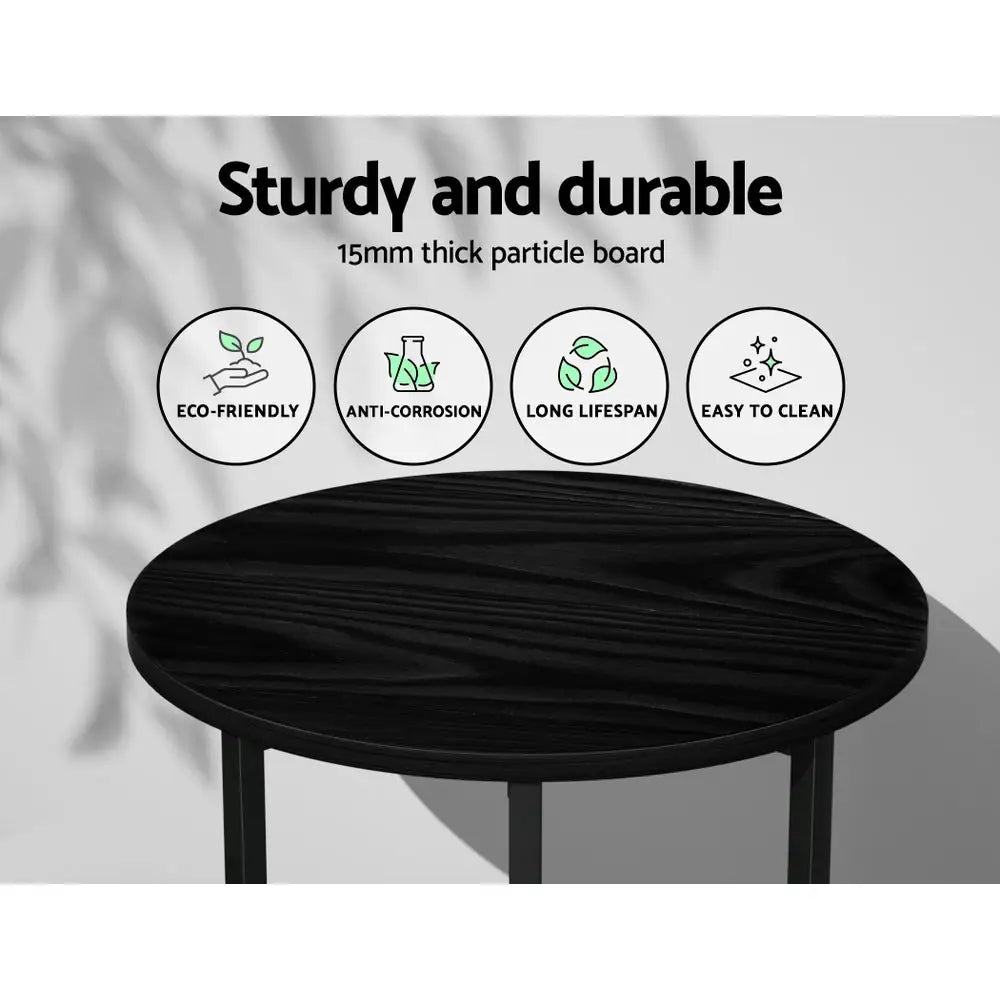 Coffee Table Side Round Black Martha