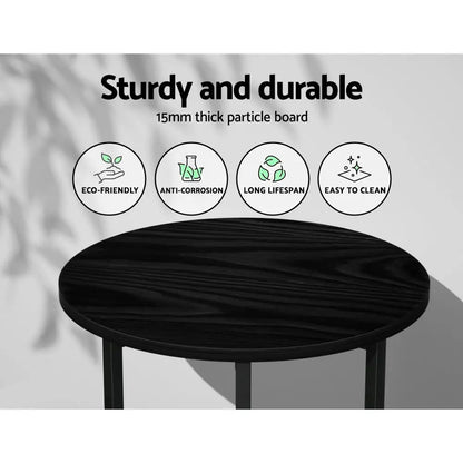 Coffee Table Side Round Black Martha