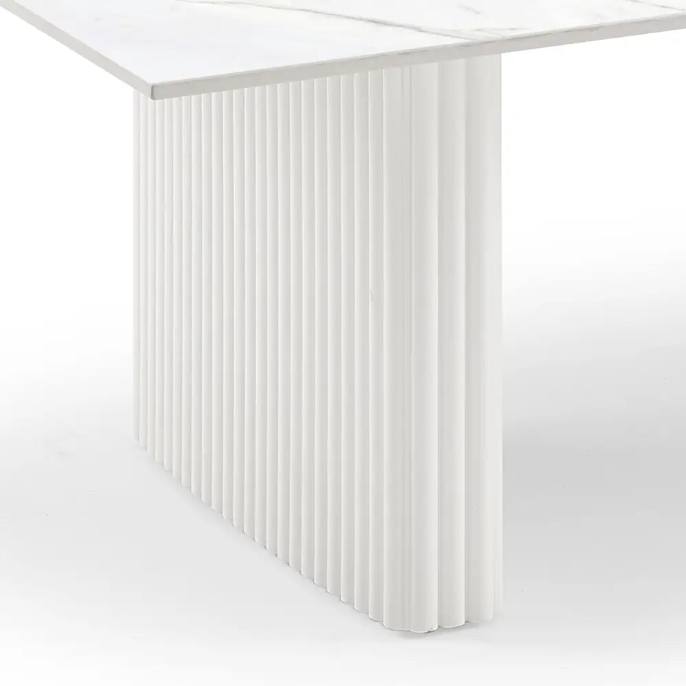 Coffee Table Sintered Stone Top Mdf Base Glossy White