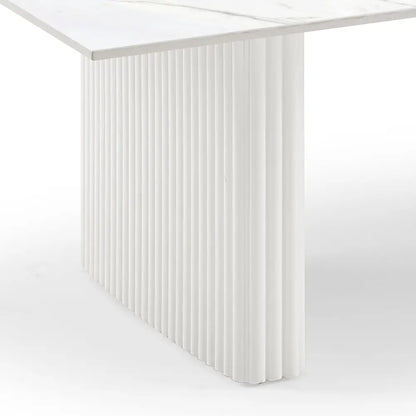 Coffee Table Sintered Stone Top Mdf Base Glossy White