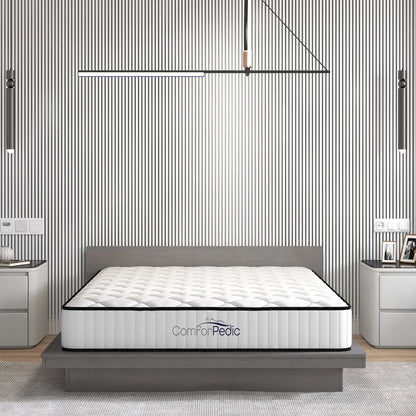 Comforpedic Mattress 5 Zone Medium Support Foam Bonnell Spring 21cm - Queen - White Black