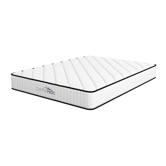 Comforpedic Mattress 5 Zone Medium Support Foam Bonnell Spring 21cm - Queen - White Black