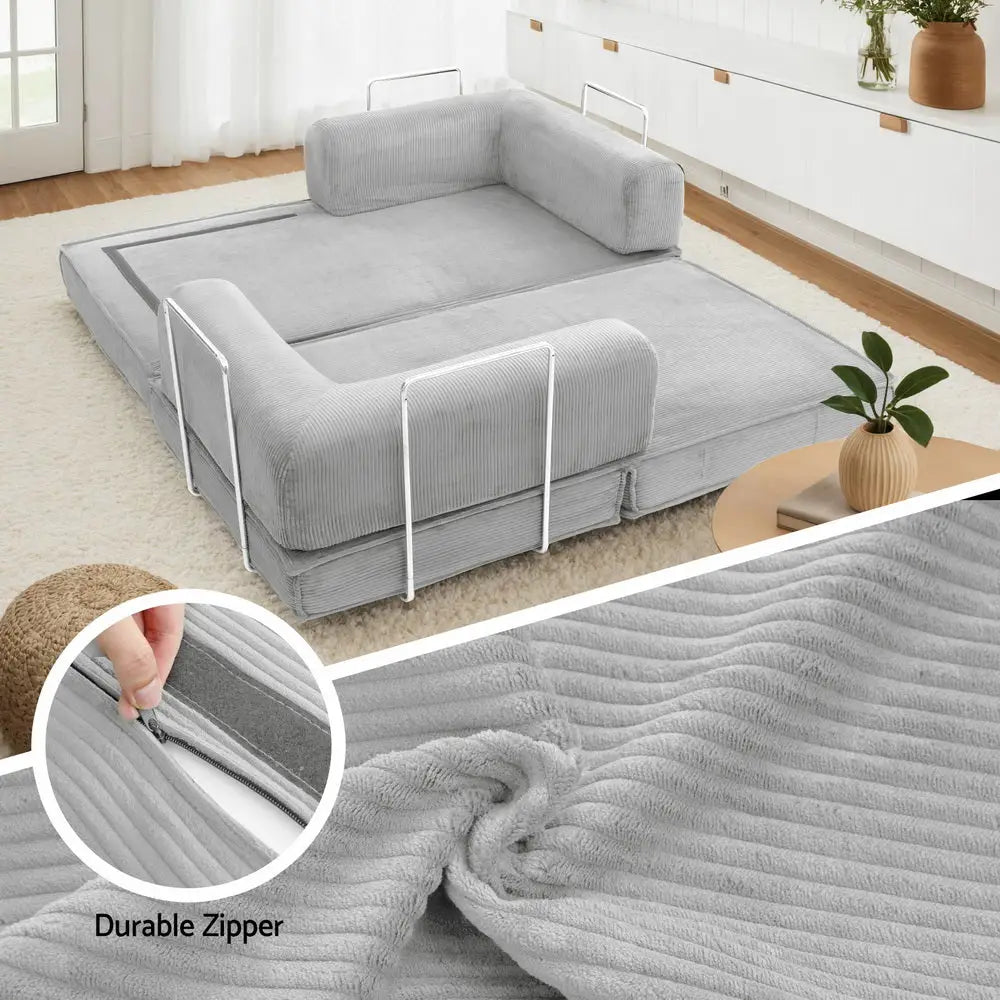 Convertible Folding Sofa Bed Grey