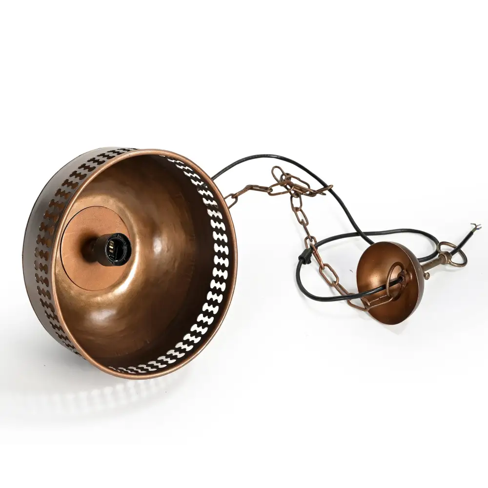 Copper Cut-out and Wood Lampshade