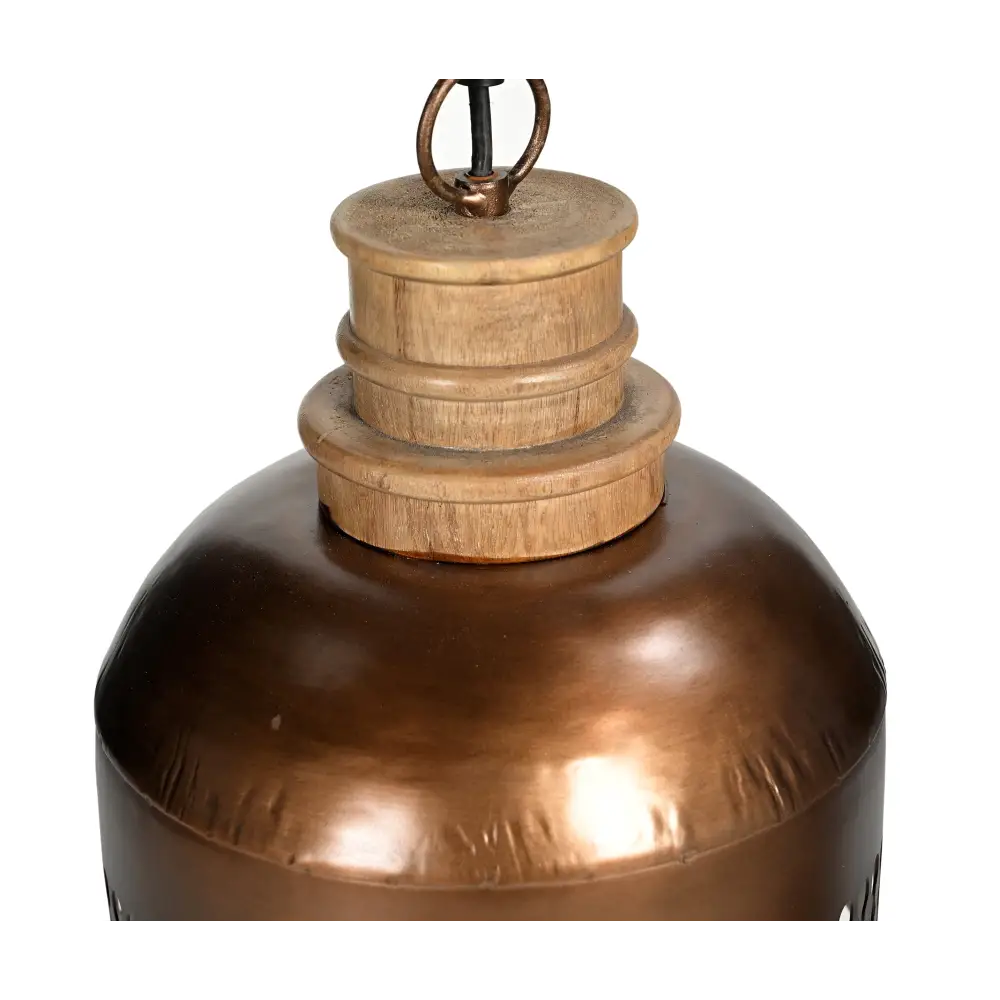 Copper Cut-out and Wood Lampshade