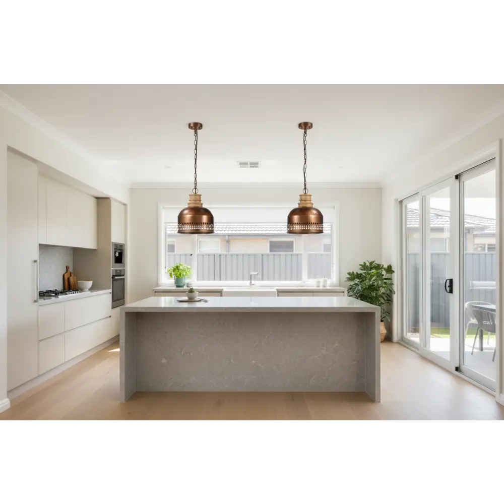 Copper Cut-out and Wood Lampshade