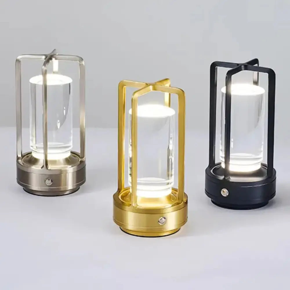 Cross-shaped Led Table Lamp - Silver Touch Button with Usb Charging