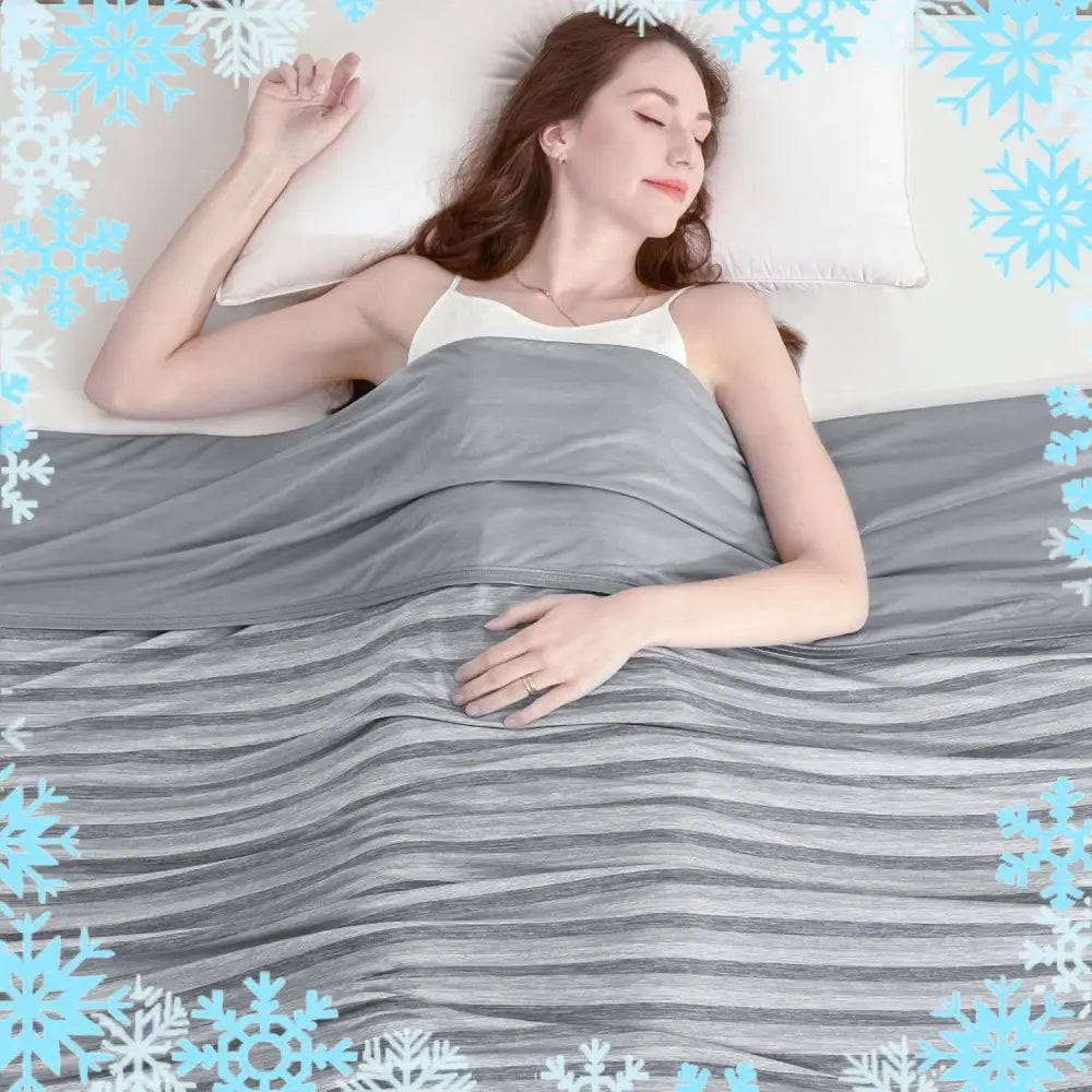 Dark Grey Cooling Throw Blanket 100x150cm - Ultra Lightweight Breathable All-season Quilt Hand / Machine Washable
