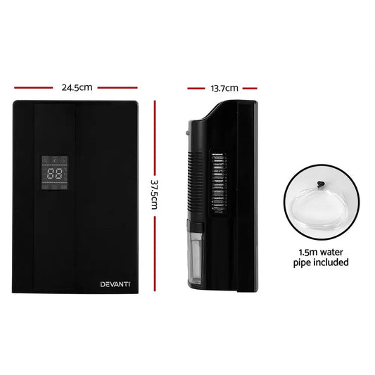 Dehumidifier 2l Air Purifier Black | Black Devanti Dehumidifier Digital Display