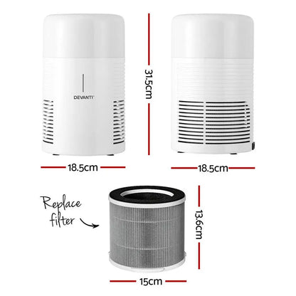 Devanti Air Purifier 3-layer Hepah11 Filter Home Freshener Carbon Pm2.5 Remover