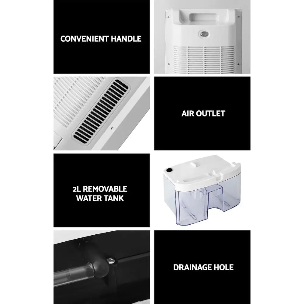 Devanti Dehumidifier 2l Air Purifier White