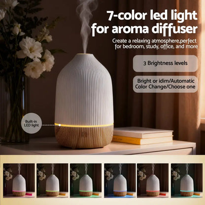 Devanti Ultrasonic Aroma Diffuser Aromatherapy 100ml Led Lights Iron Humidifier Forest