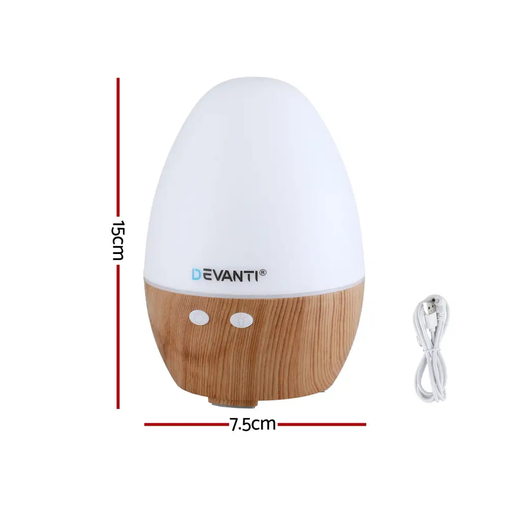 Devanti Ultrasonic Aroma Diffuser Aromatherapy 130ml Led Lights Iron Humidifier Forest