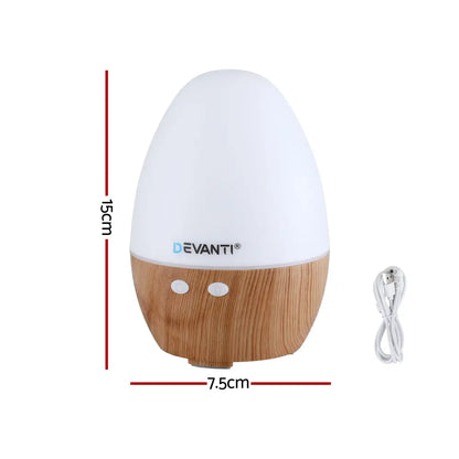 Devanti Ultrasonic Aroma Diffuser Aromatherapy 130ml Led Lights Iron Humidifier Forest
