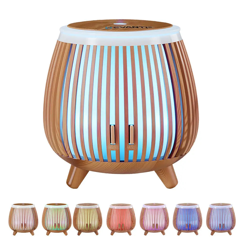 Devanti Ultrasonic Aroma Diffuser Aromatherapy 140ml Led Lights Iron Humidifier Forest Deep Wood