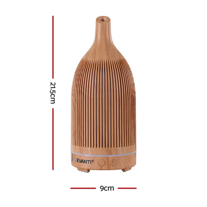 Devanti Ultrasonic Aroma Diffuser Aromatherapy 200ml Led Lights Iron Humidifier Forest Light Wood Grain