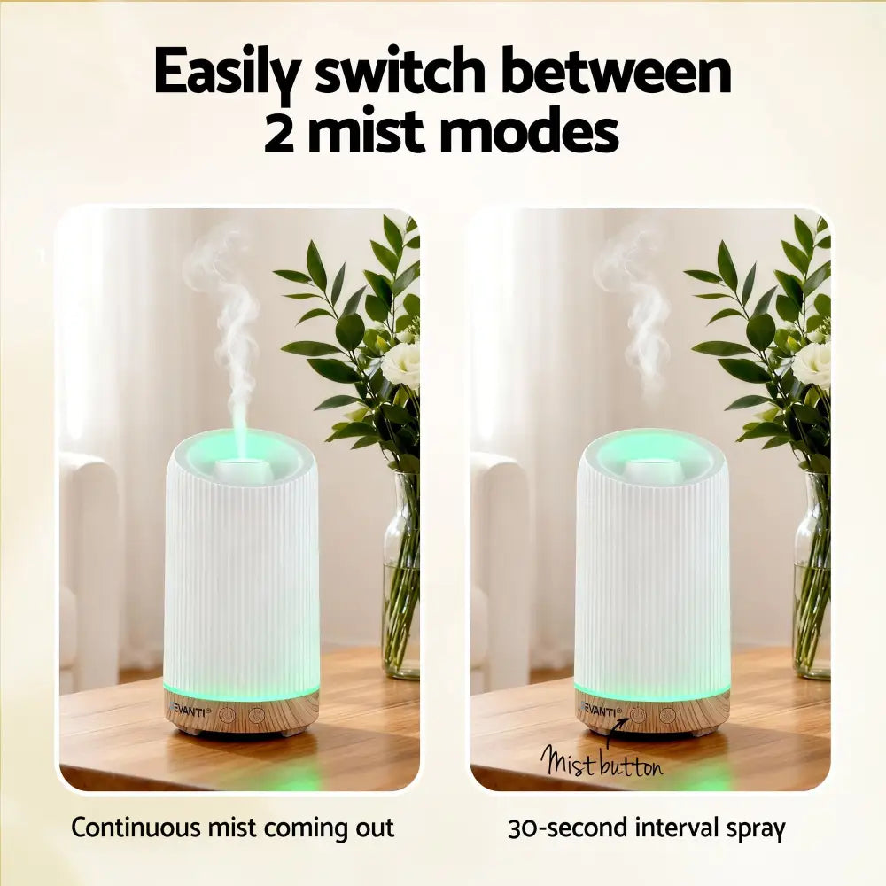 Devanti Ultrasonic Aroma Diffuser Aromatherapy 200ml Led Lights Iron Humidifier Forest