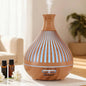 Devanti Ultrasonic Aroma Diffuser Aromatherapy 400ml Led Lights Iron Humidifier Forest Light Wood Grain