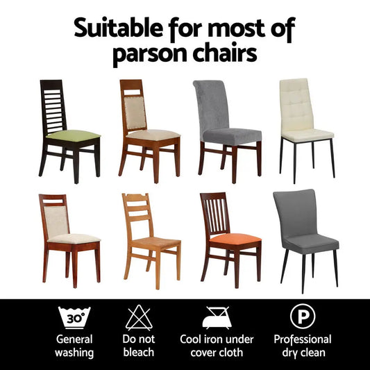 Dining Chair Covers 4x Slipcovers Spandex Stretch Banquet Wedding Black