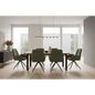 Dining Chair Linen Fabric Upholstered Seat Powder Coated Iron Legs