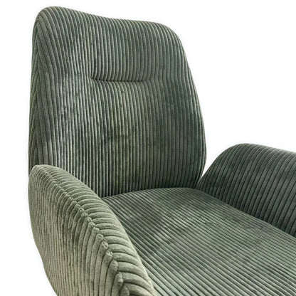 Dining Chair Linen Fabric Upholstered Seat Powder Coated Iron Legs