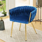Dining Chair Velvet Weaving Armchair Blue