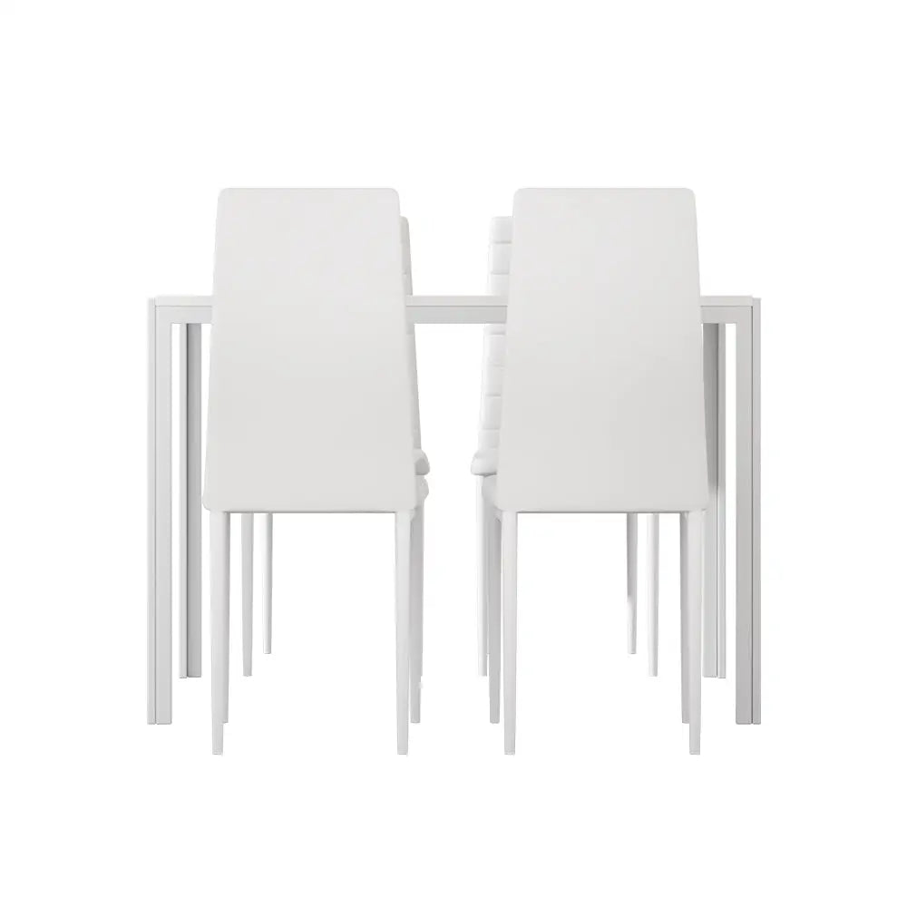 Dining Chairs and Table Set 4 Chair of 5 White