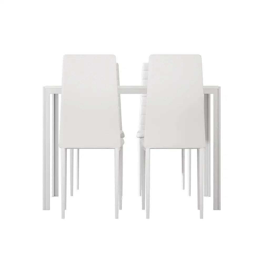 Dining Chairs and Table Set 4 Chair of 5 White