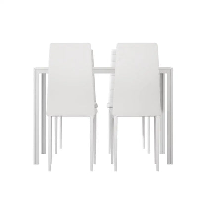 Dining Chairs and Table Set 4 Chair of 5 White