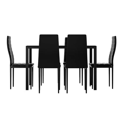 Dining Chairs and Table Set 6 Chair of 7 Black