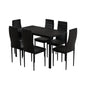 Dining Chairs and Table Set 6 Chair of 7 Black