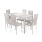 Dining Chairs and Table Set 6 Chair of 7 White