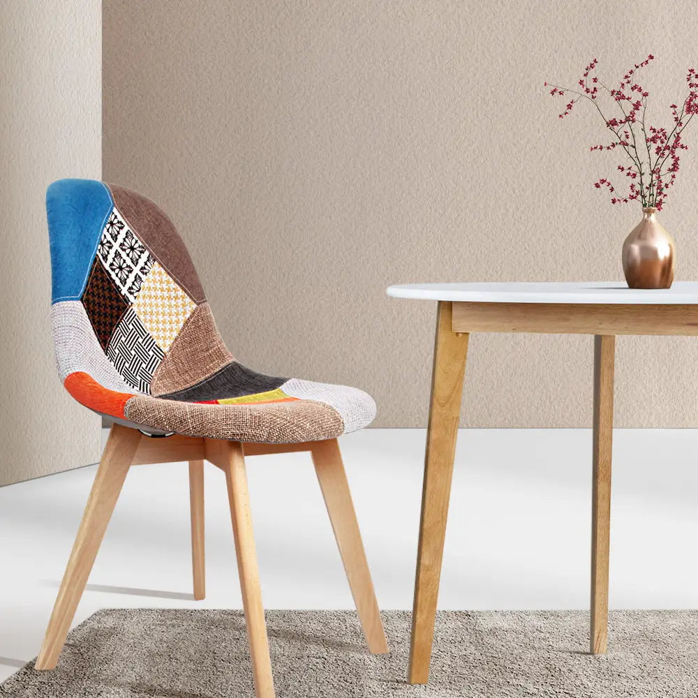 Dining Chairs Set of 2 Fabric Retro Replica Dsw