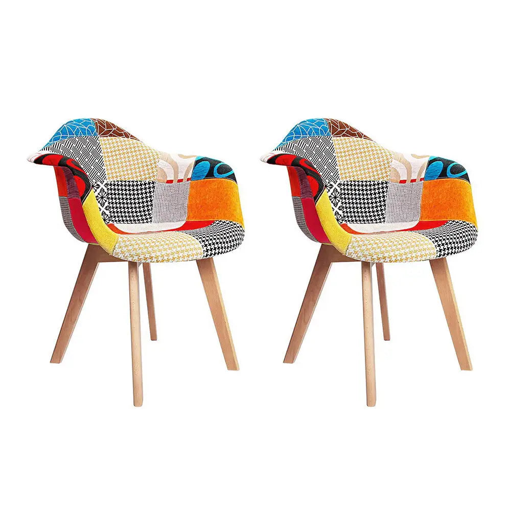 Dining Chairs Set of 2 Fabric Retro Replica Dsw