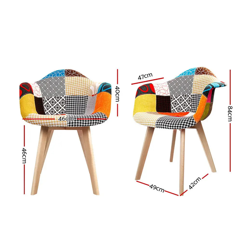 Dining Chairs Set of 2 Fabric Retro Replica Dsw