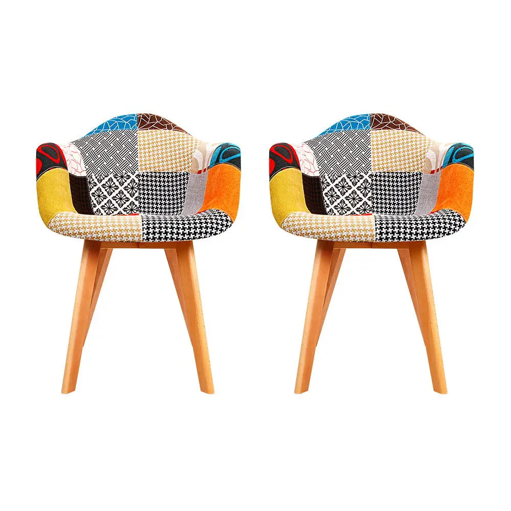 Dining Chairs Set of 2 Fabric Retro Replica Dsw
