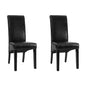 Dining Chairs Set of 2 Leather Parsons Chair Black