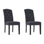 Dining Chairs Set of 2 Linen Parsons Chair Dark Grey