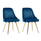 Dining Chairs Set of 2 Velvet Channel Tufted Blue
