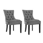 Dining Chairs Set of 2 Velvet French Provincial Grey
