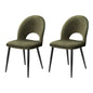 Dining Chairs Set of 2 Velvet Hollow Green