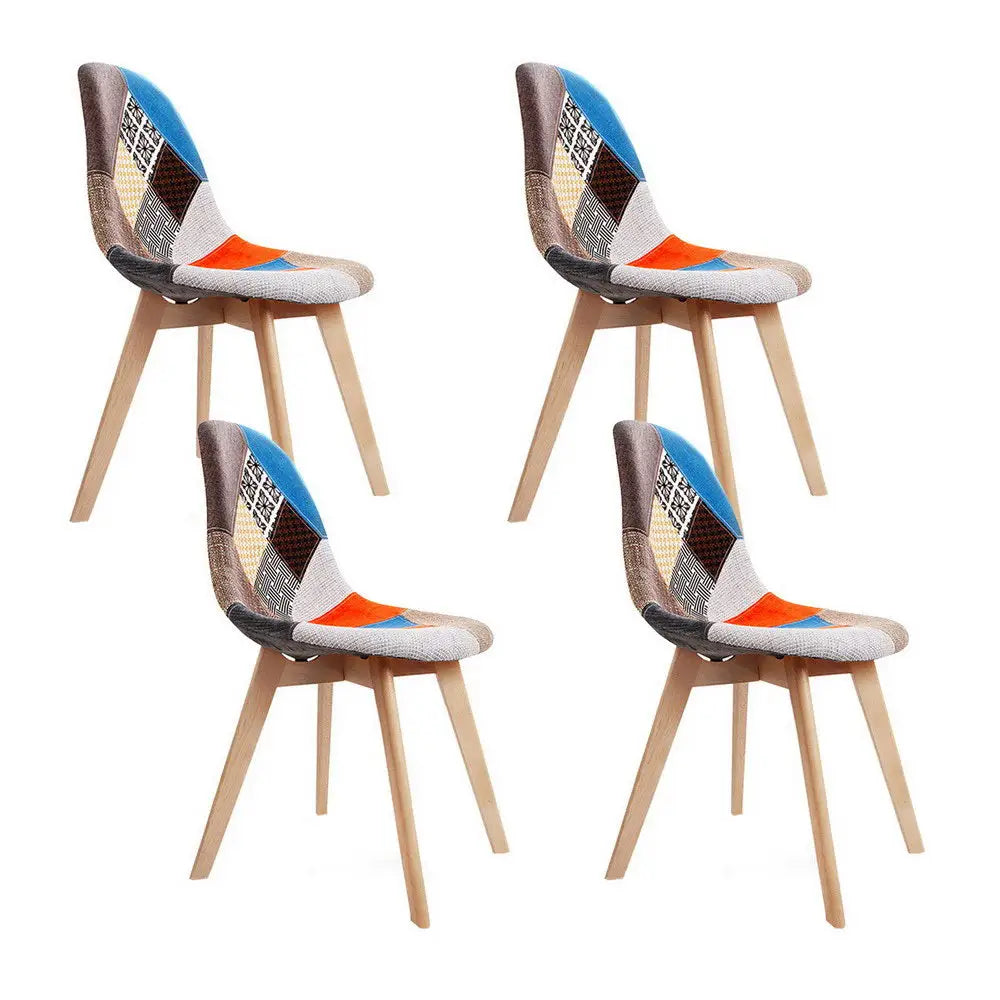 Dining Chairs Set of 4 Fabric Retro Replica Dsw