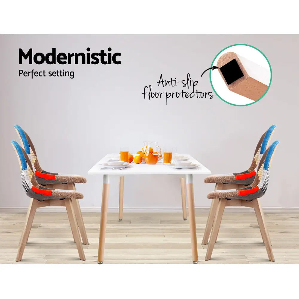 Dining Chairs Set of 4 Fabric Retro Replica Dsw