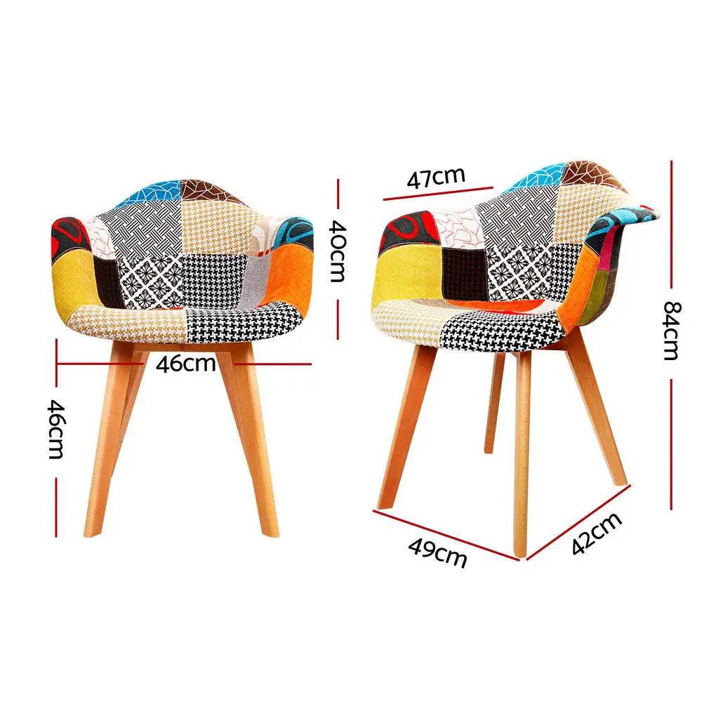 Dining Chairs Set of 4 Fabric Retro Replica Dsw